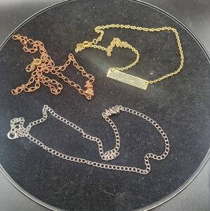 Elegant Gold, Silver, and Bronze Necklace Set